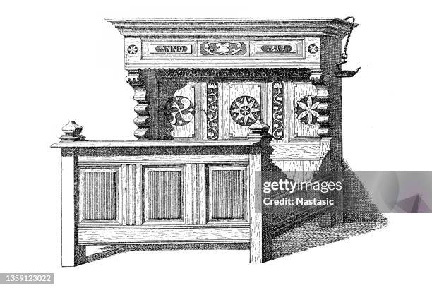 bedstead - four poster bed stock illustrations