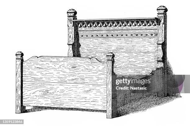 bedstead - four poster bed stock illustrations