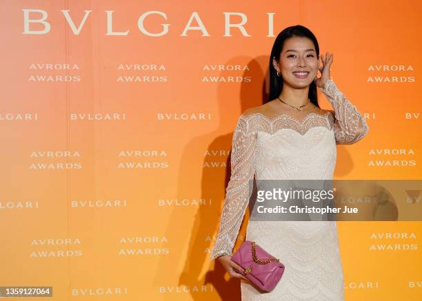 Japanese actress Sumire arrives at the photocall for the BVLGARI AVRORA AWARDS 2021 on December 15, 2021 in Urayasu, Japan.