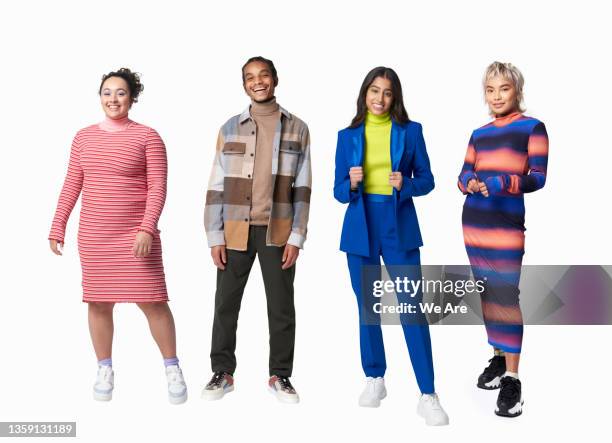 line up of fashionable gen z adults - a separate peace stock pictures, royalty-free photos & images