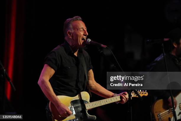 Bruce Springsteen performs at the 7th Annual John Henry's Friends Benefit held at Town Hall on December 13, 2021 in New York City.