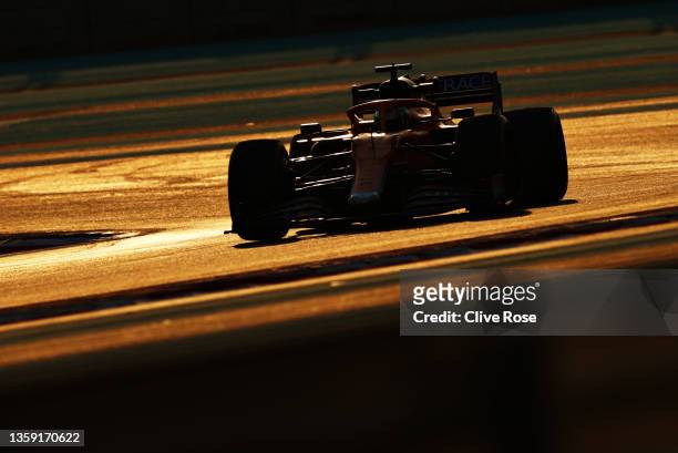 Lando Norris of Great Britain driving the McLaren F1 Team MCL35M Mercedes during Formula 1 testing at Yas Marina Circuit on December 15, 2021 in Abu...