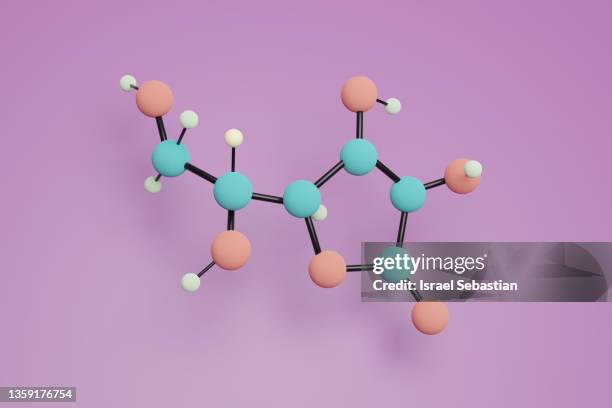 3d illustration molecule with atoms on a isolated background with copy space - structure moléculaire photos et images de collection