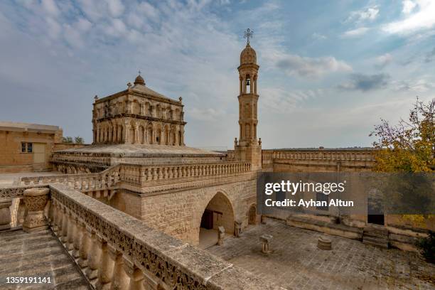 monastery of virgin mary (meryem ana manastiri) in the anıtlı village near midyat, mardin province of turkey - mardin stock pictures, royalty-free photos & images
