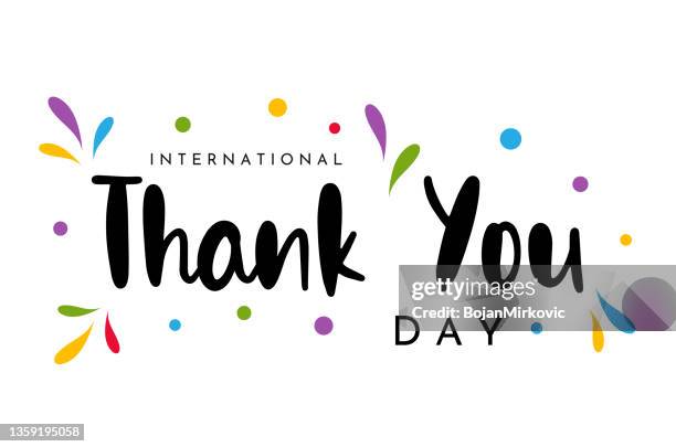 stockillustraties, clipart, cartoons en iconen met international thank you day. vector - thank you korte frase