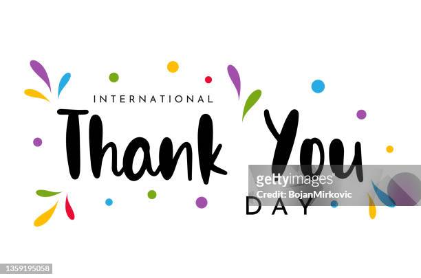 international thank you day. vector - gratitude symbol stock illustrations