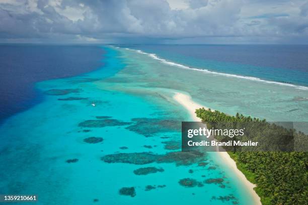 aerial view kwajalein atoll - marshall islands bildbanksfoton och bilder