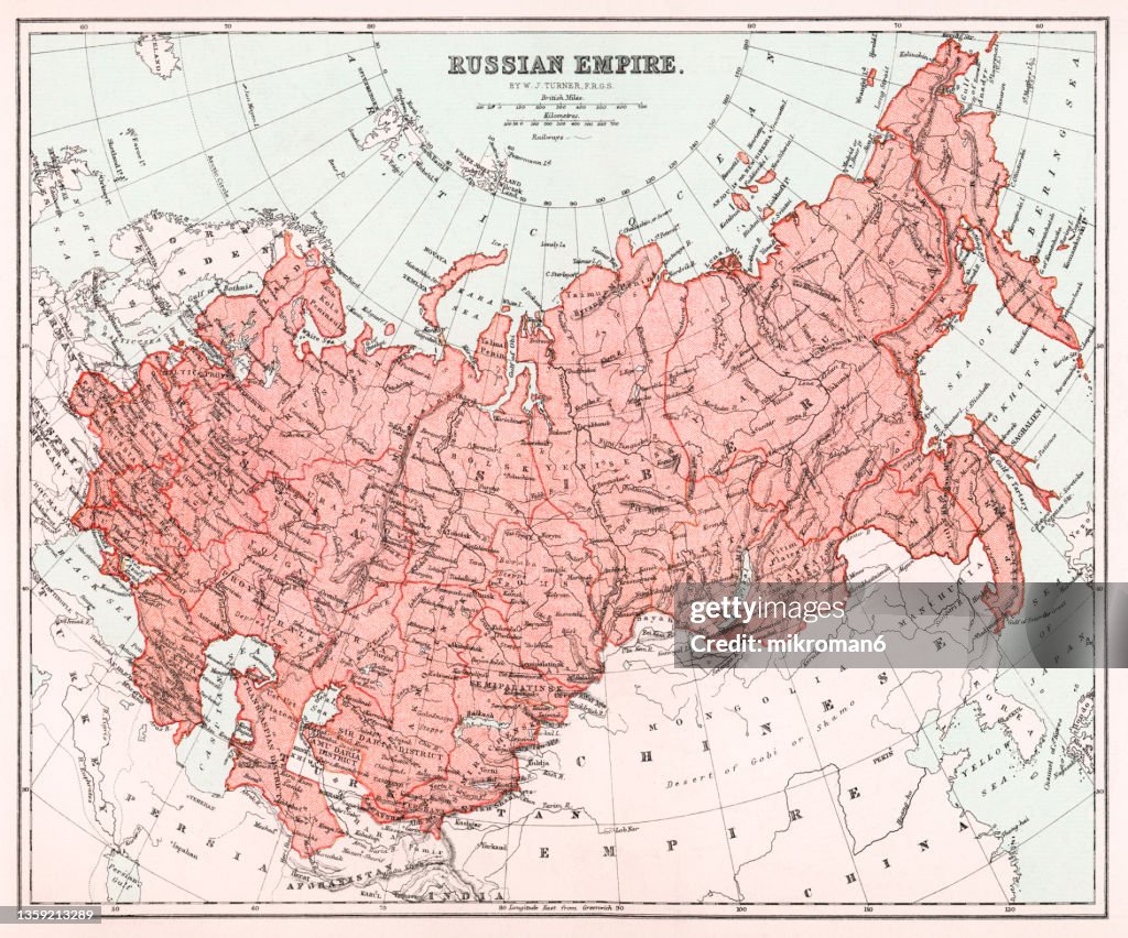 Old map of Russian Empire
