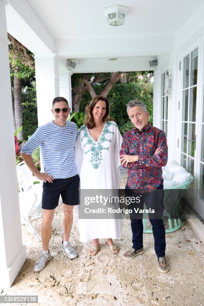 Jonathan Adler, Liz Lange, and Simon Doonan attend "A Retro Chic Afternoon" hosted by FIGUE, at Designer and CEO, Liz Lange's home, celebrating her...