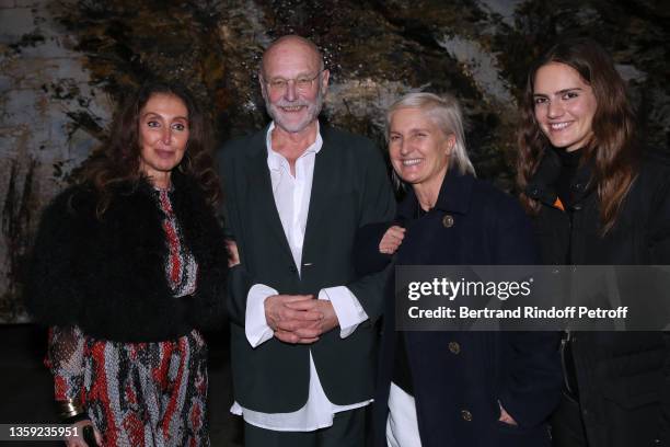 Manuela Luca-Dazio, artist Anselm Kiefer, stylist Maria Grazia Chiuri and her daughter Rachele Regini attend the "Pour Paul Celan" : Anselm Kiefer...