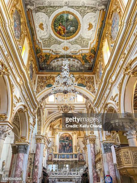 altar and ceiling of duomo of matera, italy - matera stock pictures, royalty-free photos & images
