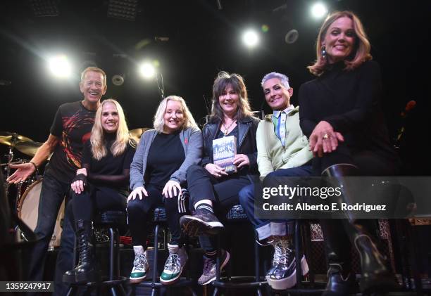 Richard Blade, Charlotte Caffey, Gina Shock, Kathy Valentine, Jane Wiedlin and Belinda Carlisle attend The Go-Go's Perform Live At Whisky A Go Go For...