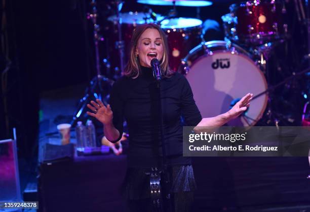 Belinda Carlisle of the Go-Go's performs at The Go-Go's Perform Live At Whisky A Go Go For SiriusXM And Pandora's Small Stage Series In Los Angeles...