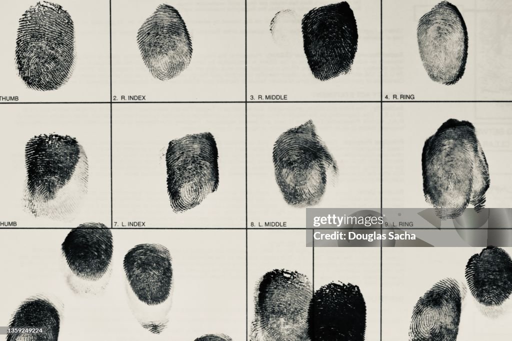 Fingerprint card for law enforcement identification