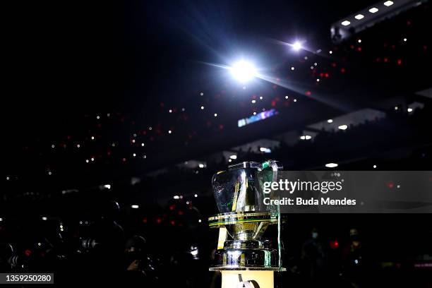 The trophy of Copa do Brasil 2021 is displayed prior the second leg match between Athletico Paranaense and Atletico Mineiro as part of Copa Do Brasil...