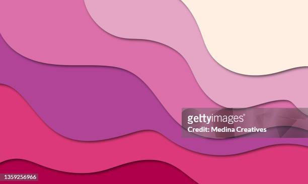 illustrazioni stock, clip art, cartoni animati e icone di tendenza di disegno concettuale di sfondo colorato papercut - wave pattern background