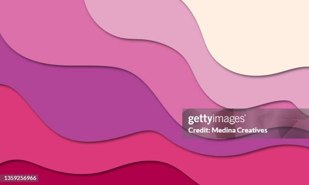 stockillustraties, clipart, cartoons en iconen met colorful papercut background concept design - wavy lines