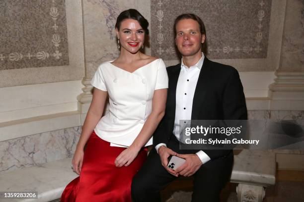 Alexis Zumwalt and Christopher Steffens attend Mr. Morgan's Winter Gala 2021 at The Morgan Library & Museum on December 15, 2021 in New York City.