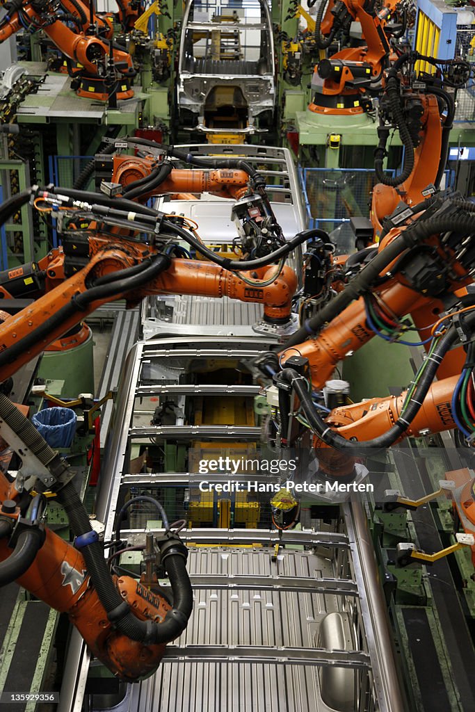 Welding robots at car factory