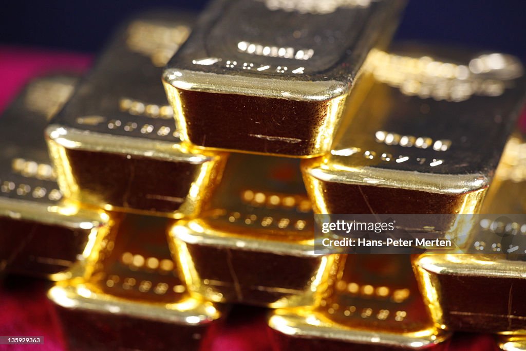 Stacked gold ingots