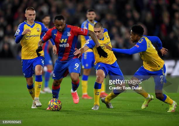 Jordan Ayew of Crystal Palace in action during the Premier League match between Crystal Palace and Southampton at Selhurst Park on December 15, 2021...