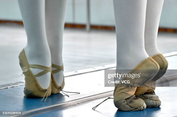 Senior three students take part in a training session at a practice room in preparation for the upcoming college entrance exam for art majors on...