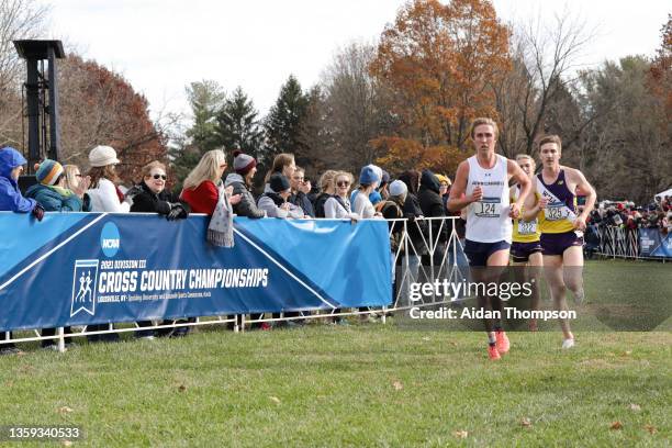 Alex Phillip of John Carroll competes during the Division III Men's and Women's Cross Country Championship held at E.P. "Tom" Sawyer State Park on...