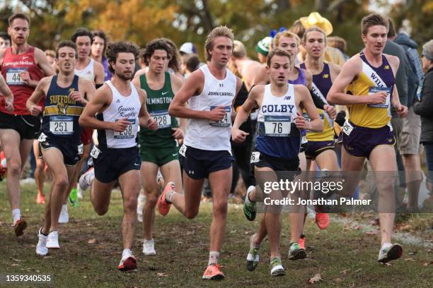 Tyler Morris of Colby College competes during the Division III Men's and WoMen's Cross Country Championship held at E.P. "Tom" Sawyer State Park on...