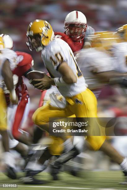 Quarterback Chad Christensen of the Arizona State Sun Devils drops back with the ball during the NCAA football game against the Nebraska Cornhuskers...