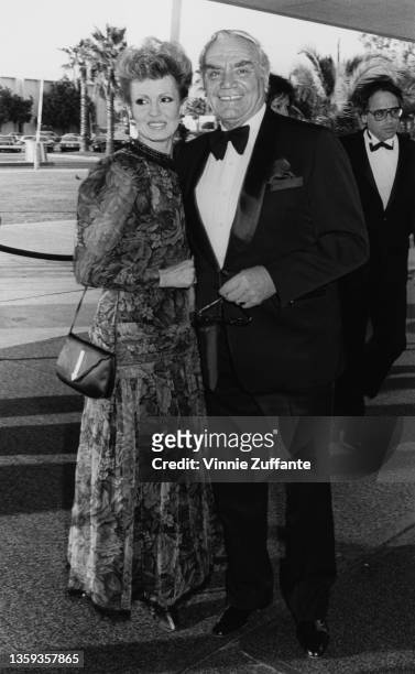 Norwegian-born American businesswoman Tova Borgnine and her husband, American actor Ernest Borgnine attend the NBC TV recording of 'The Television...