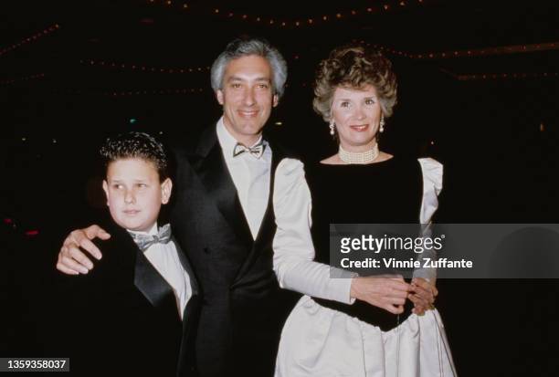 American television writer and producer Steven Bochco , with his wife, American actress Barbara Bosson and their son, Jesse Bochco, attend the 45th...