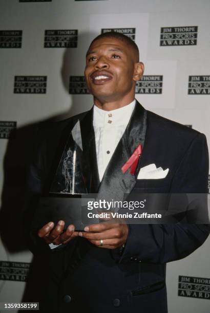 American basketball player Muggsy Bogues attends the 4th Annual Jim Thorpe Pro Sports Awards, held at the Wiltern Theatre in Los Angeles, California,...