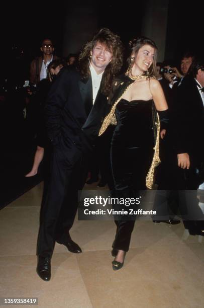 American singer, songwriter and guitarist Jon Bon Jovi and his wife, Dorothea, attend the 48th Golden Globe Awards, held at the Beverly Hilton Hotel...