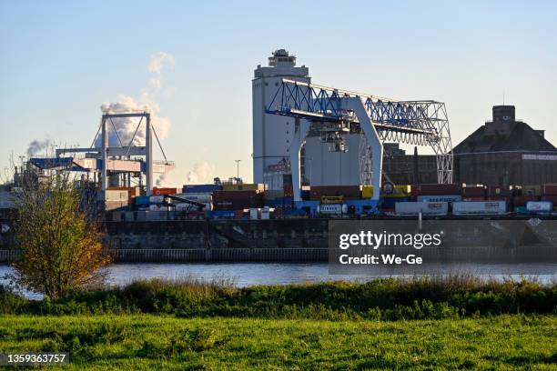 kct krefeld container terminal - ruhr stock pictures, royalty-free photos & images