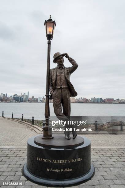 December 15: MANDATORY CREDIT Bill Tompkins/Getty Images Frank Sinatra statue on December 15th, 2021 in Hoboken. The statue was unveiled on December...