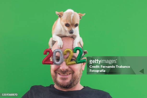 man and dog at a party - 2022 a funny thing stock pictures, royalty-free photos & images