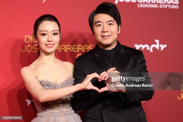 Gina Alice Redlinger and Lang Lang attend the 27th Annual Jose Carreras Gala at Media City Leipzig on December 16, 2021 in Leipzig, Germany.