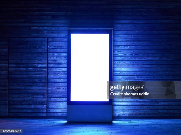 blank electronic billboard in london at night - billboard night stock pictures, royalty-free photos & images