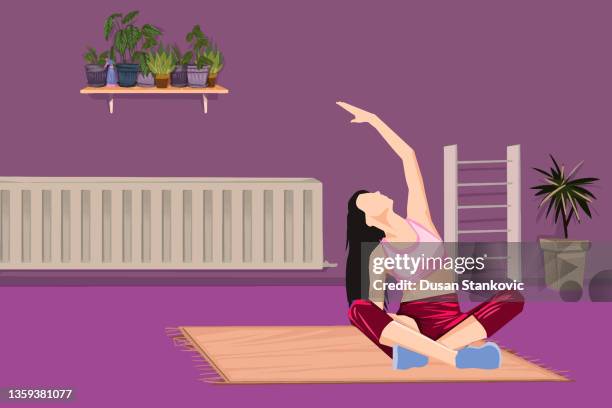 basic yoga position - yoga class stock illustrations