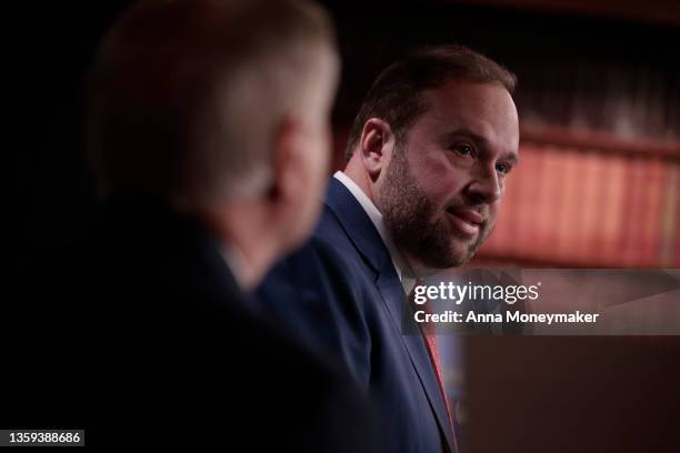 Rep. Jason Smith speaks at a press conference at the U.S. Capitol Building on December 16, 2021 in Washington, DC. During the press conference, Sen....