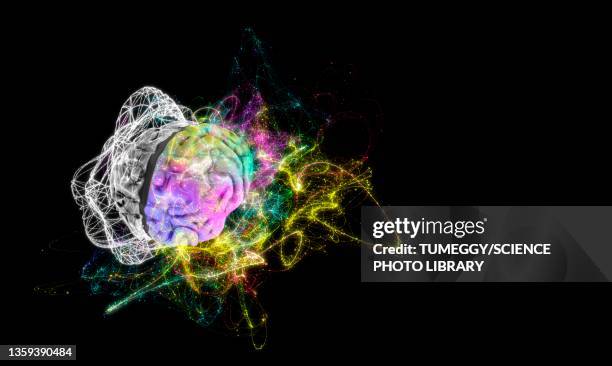 human brain cerebral hemispheres, illustration - smart stock illustrations