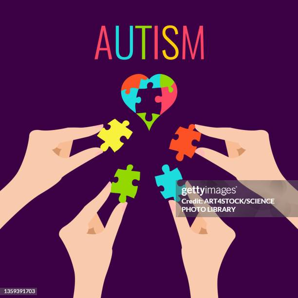 autism spectrum disorder, conceptual illustration - humanitarian day stock illustrations