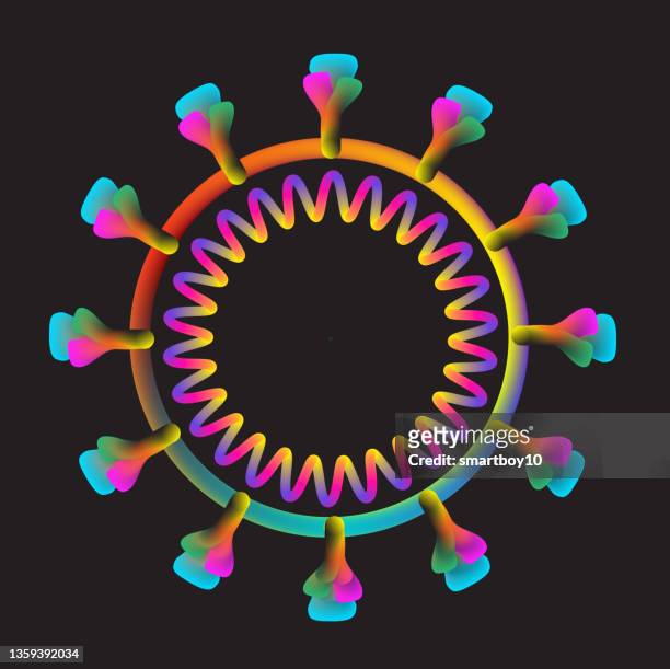 new variant of covid-19, coronavirus structure, omicron - spike protein stock illustrations