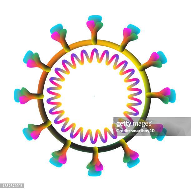 new variant of covid-19, coronavirus structure, omicron - spike protein stock illustrations