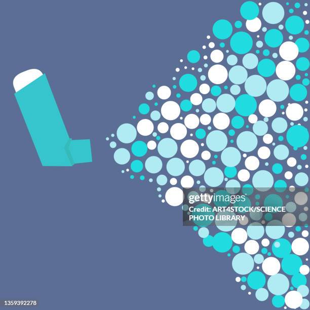 asthma awareness, conceptual illustration - nebulizer stock illustrations