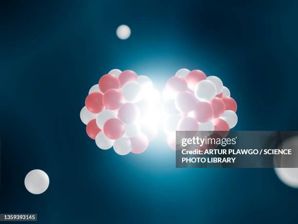 nuclear fission, conceptual illustration - physics stock illustrations