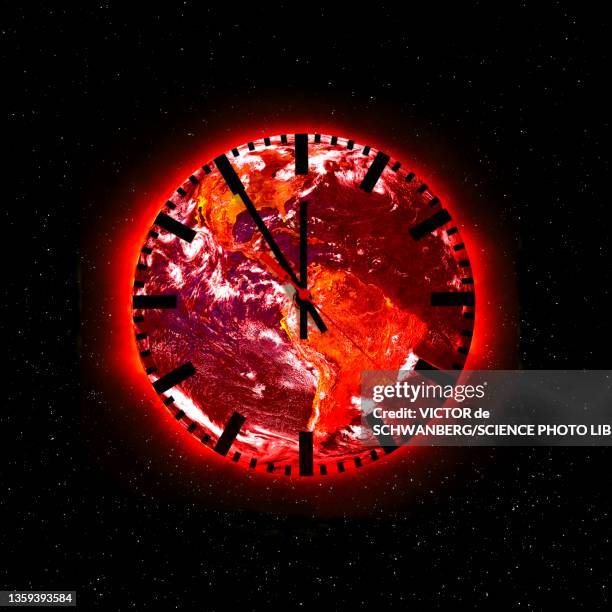 doomsday clock, conceptual illustration - count down stock pictures, royalty-free photos & images