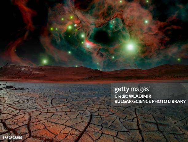 alien landscape - fantasy stock illustrations