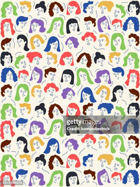 illustrations, cliparts, dessins animés et icônes de jeu d’icônes d’avatar de personnes. personnes de sexes et d’ethnies différents - caricature