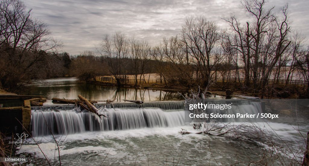 Kentucky Winter Morning,Scenic view of waterfall against sky,Scott County,Kentucky,United States,USA